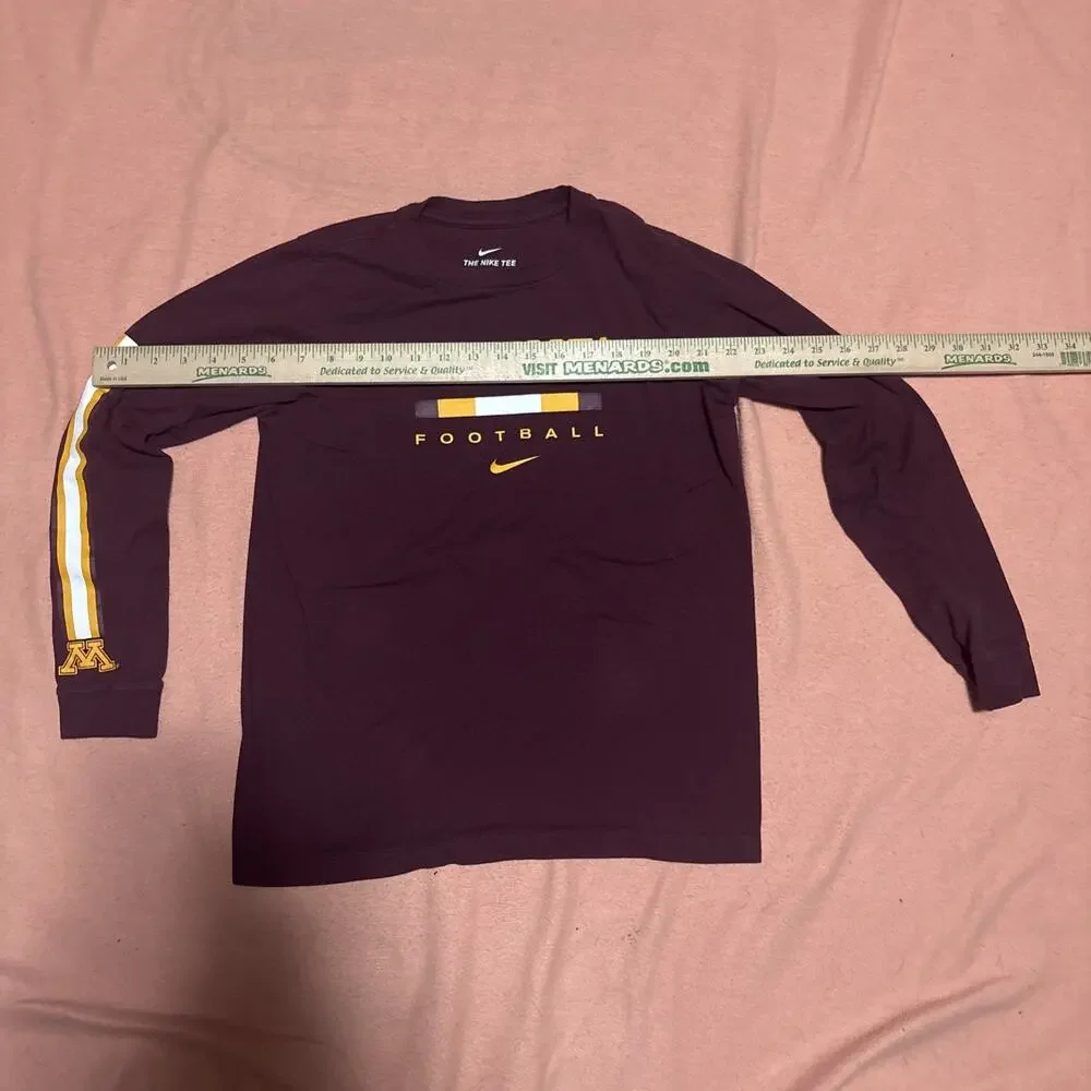 University Of Minnesota Golden Gophers Football Long Sleeve Nike Youth Large